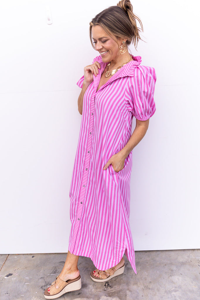 Every Little Thing Midi Dress - LT. Pink