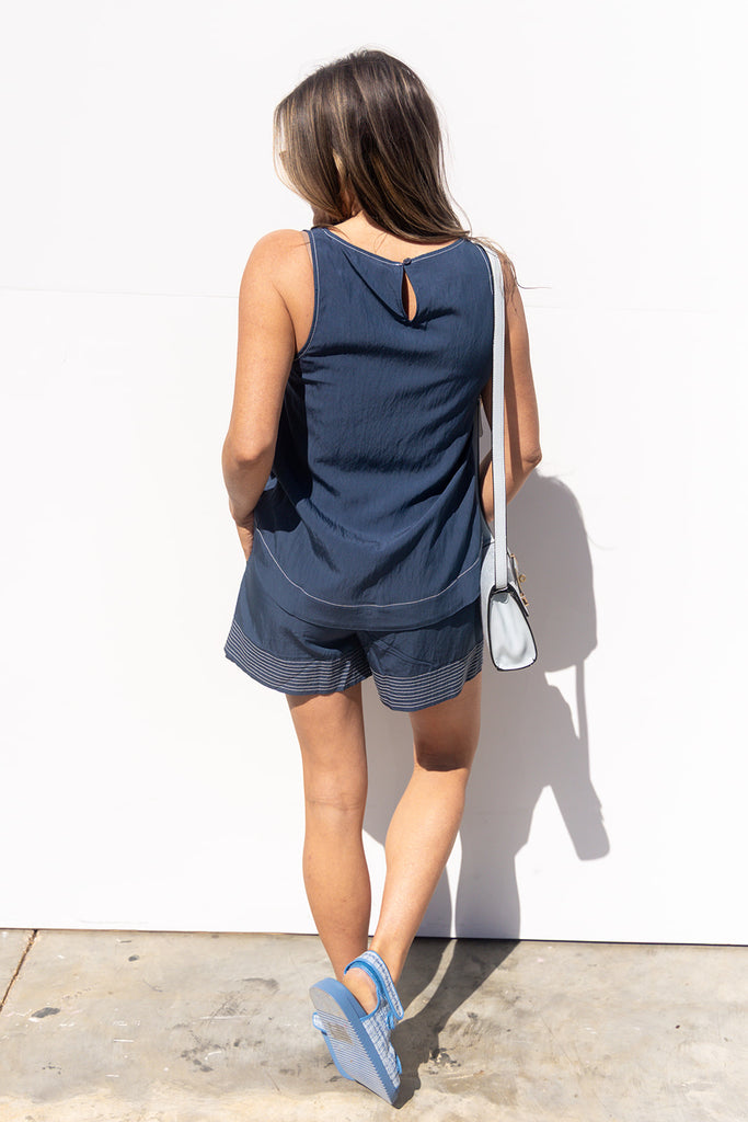 Bless The Broken Road Blouse - Navy