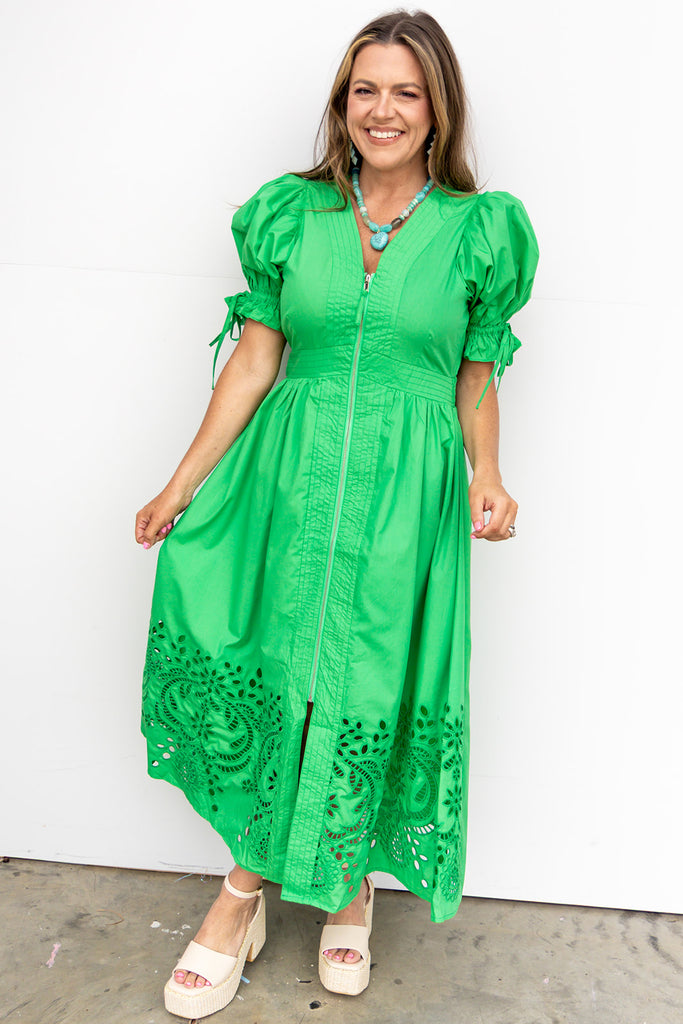 Mountain With A View Midi Dress - Green