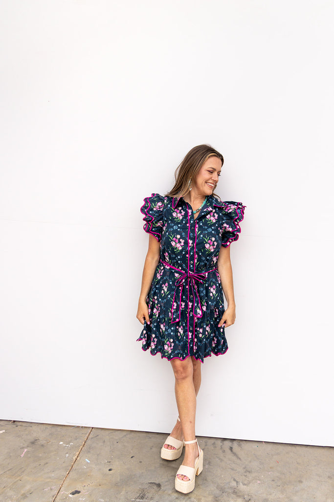 I've Got Baggage Mini Dress - Navy
