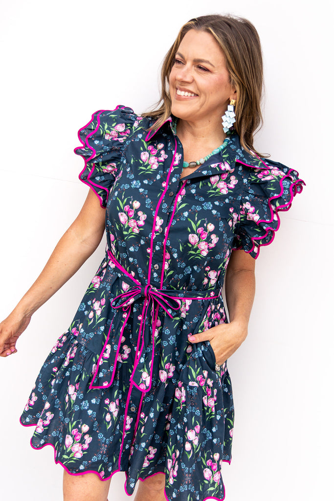 I've Got Baggage Mini Dress - Navy