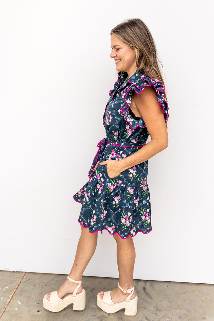 I've Got Baggage Mini Dress - Navy