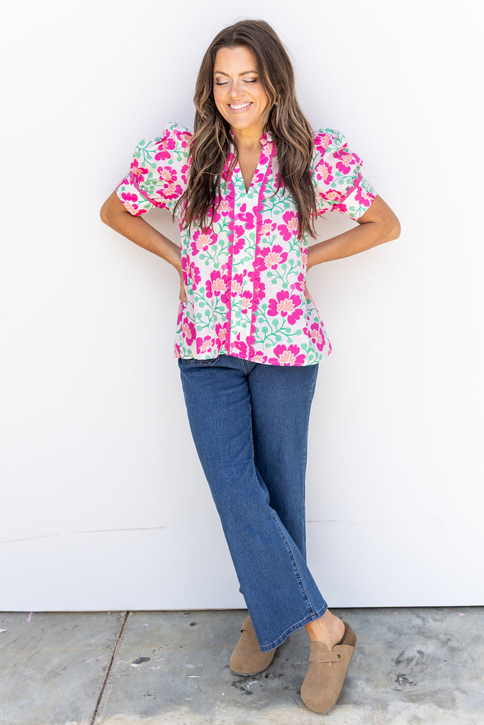Featherington Blouse -Pink