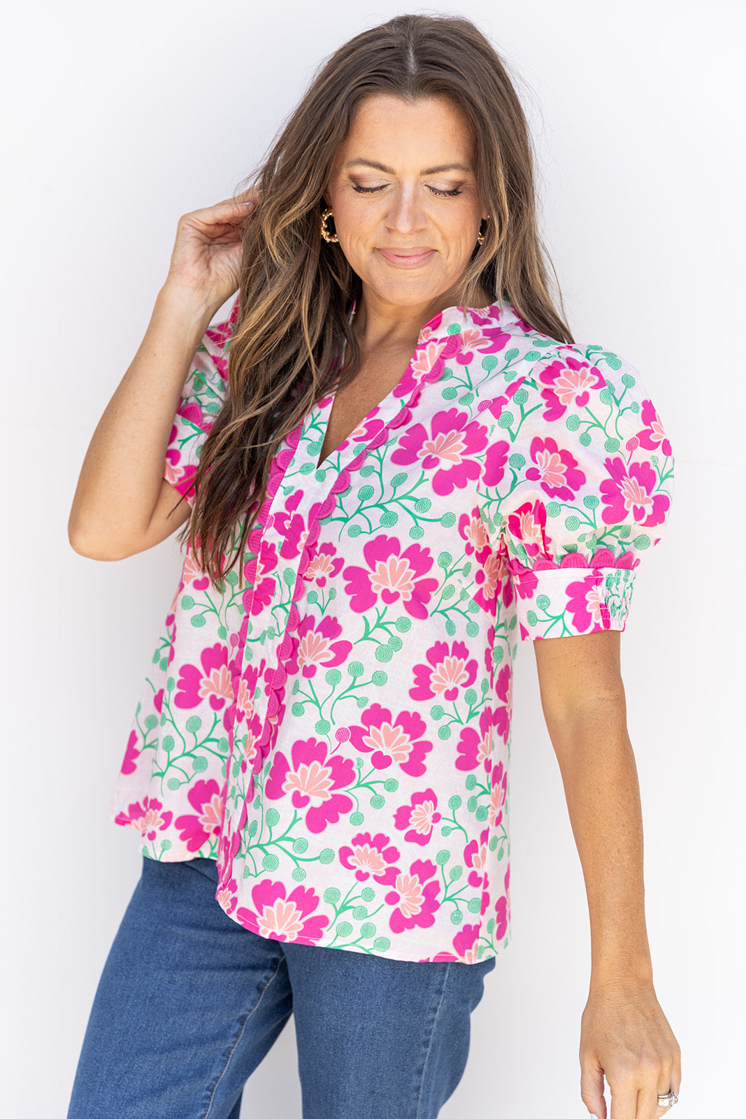 Featherington Blouse -Pink