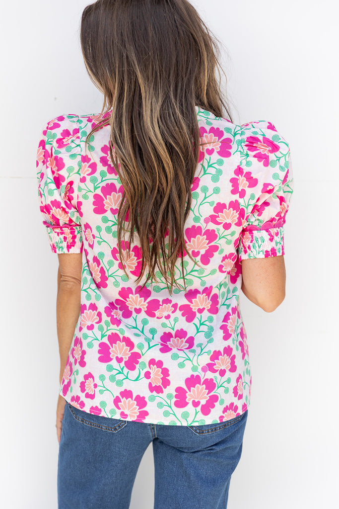 Featherington Blouse -Pink