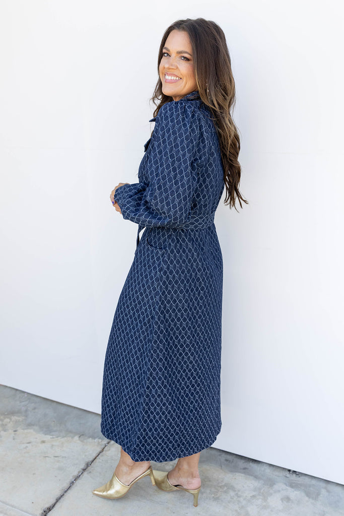 Blue Skies Belted Dress