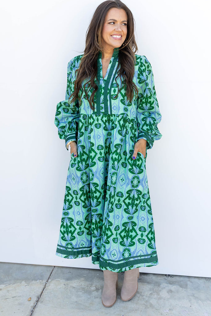 Marlow Midi Dress- Green