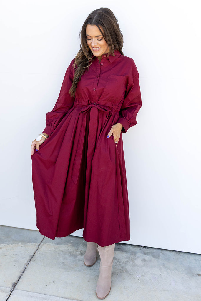 Burgundy Breeze Maxi Dress