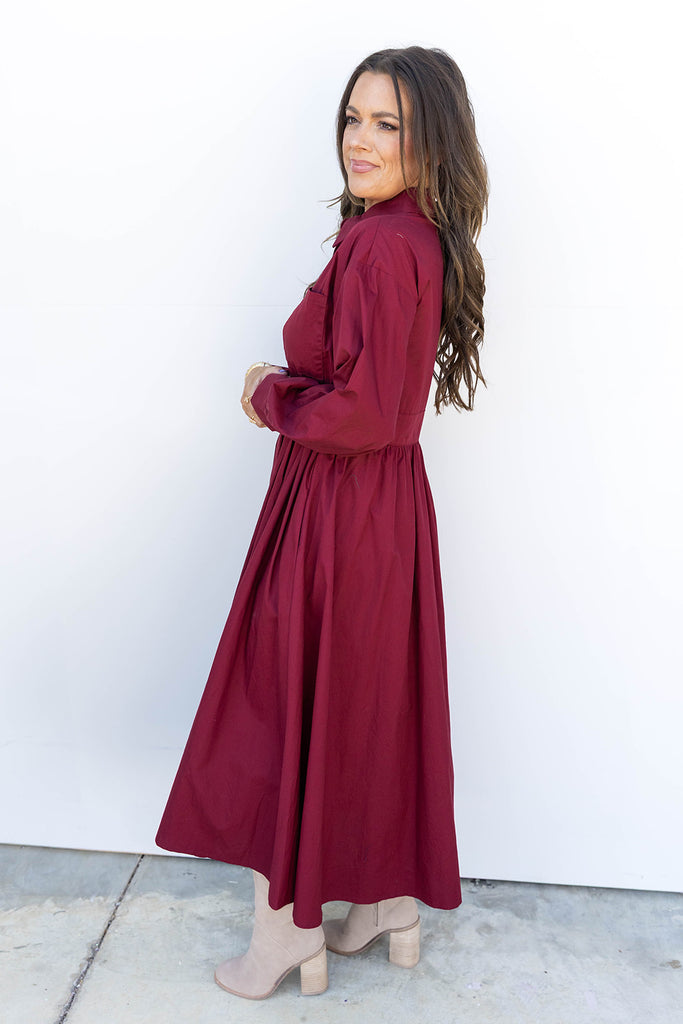 Burgundy Breeze Maxi Dress