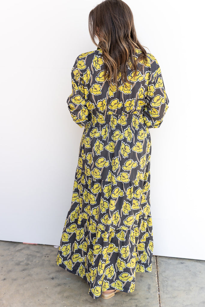 Citrus Petals Midi Dress