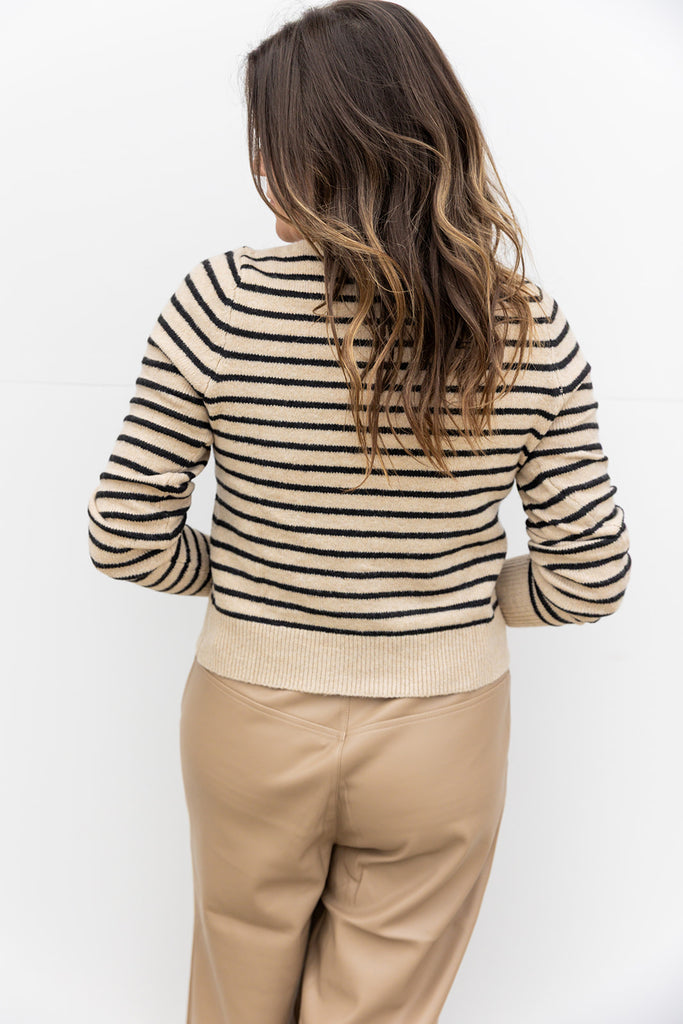 Flirty striped cardigan - Khaki