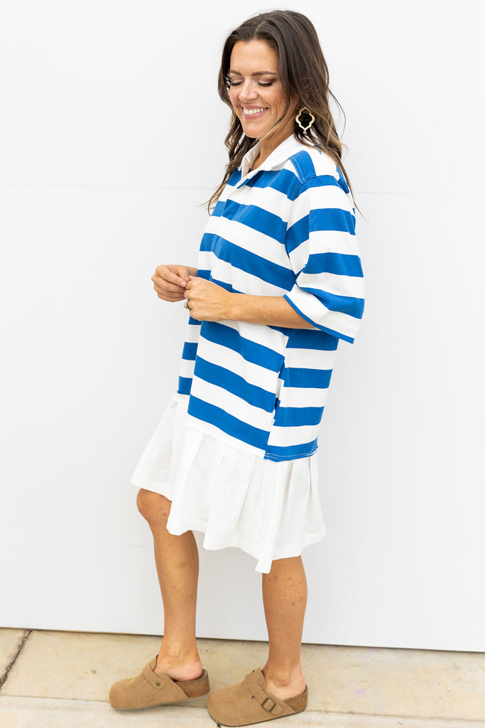 Royal Stripes Tshirt Dress