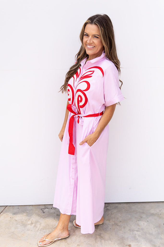Little More Summertime Midi Dress - Baby Pink