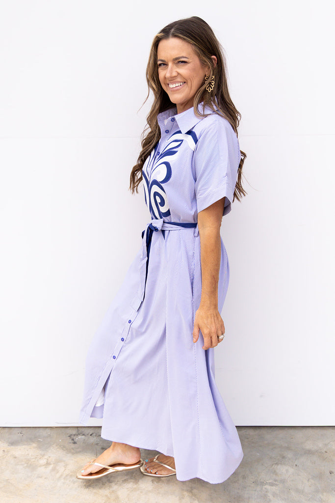 Little More Summertime Midi Dress - Blue