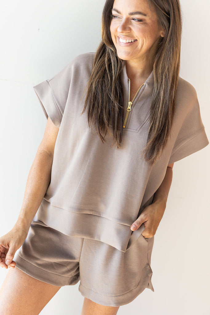 Fall Scuba Shorts - Mocha