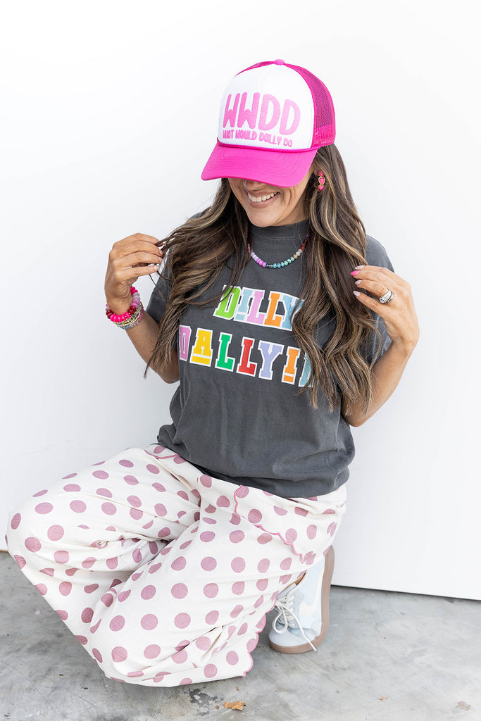 What Would Dolly Do Foam Front C.C Trucker Hat Hot Pink