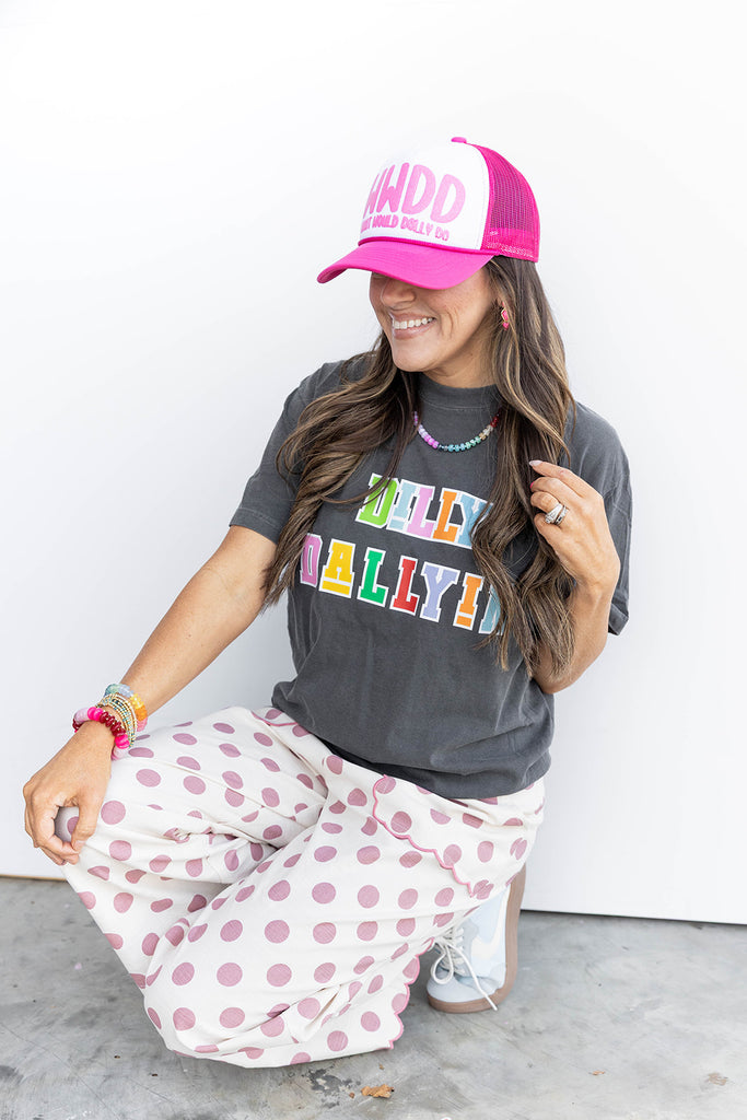 What Would Dolly Do Foam Front C.C Trucker Hat Hot Pink