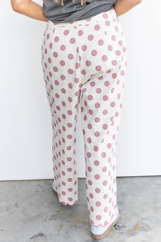Dotty Darling Pants-Pink