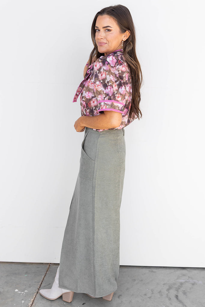 Move Over Mauve Floral Blouse
