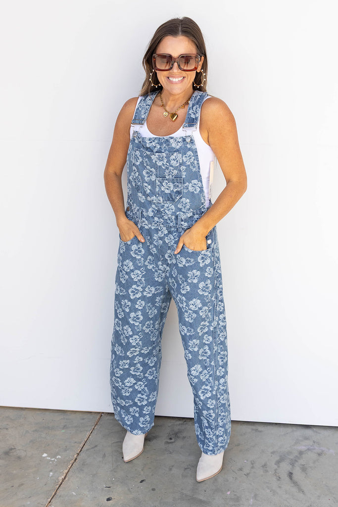 Fab Floral Denim Overalls