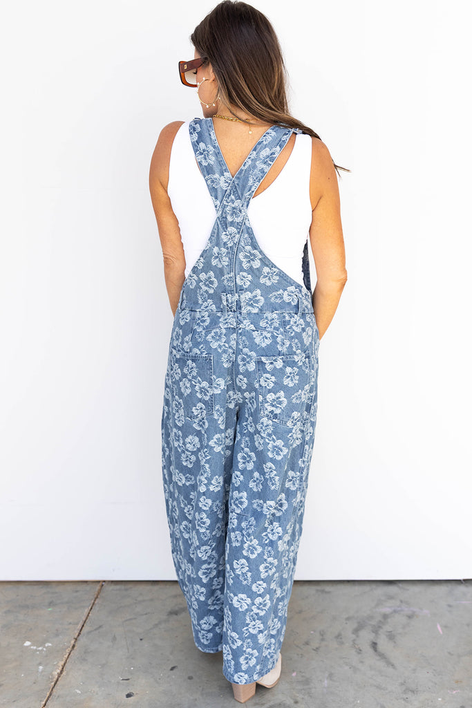 Fab Floral Denim Overalls