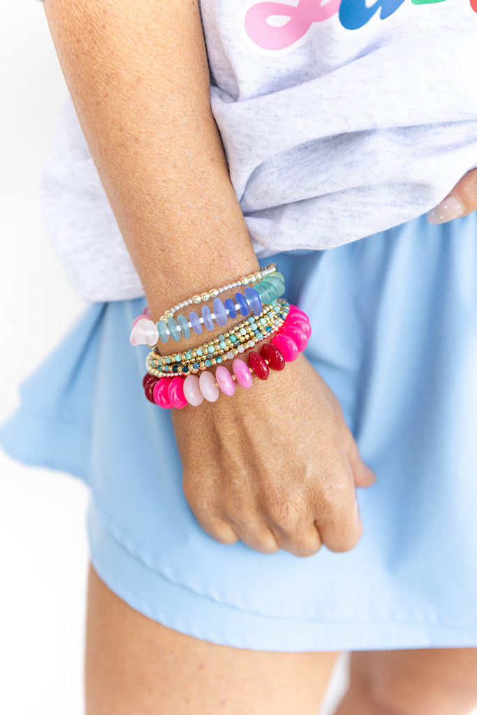 Sweet Pop Beaded Bracelet - Hot Pink