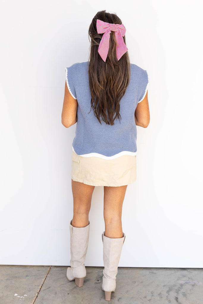 Darling Denim Blue Sleeveless Sweater