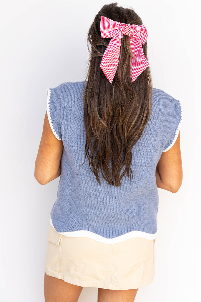 Darling Denim Blue Sleeveless Sweater