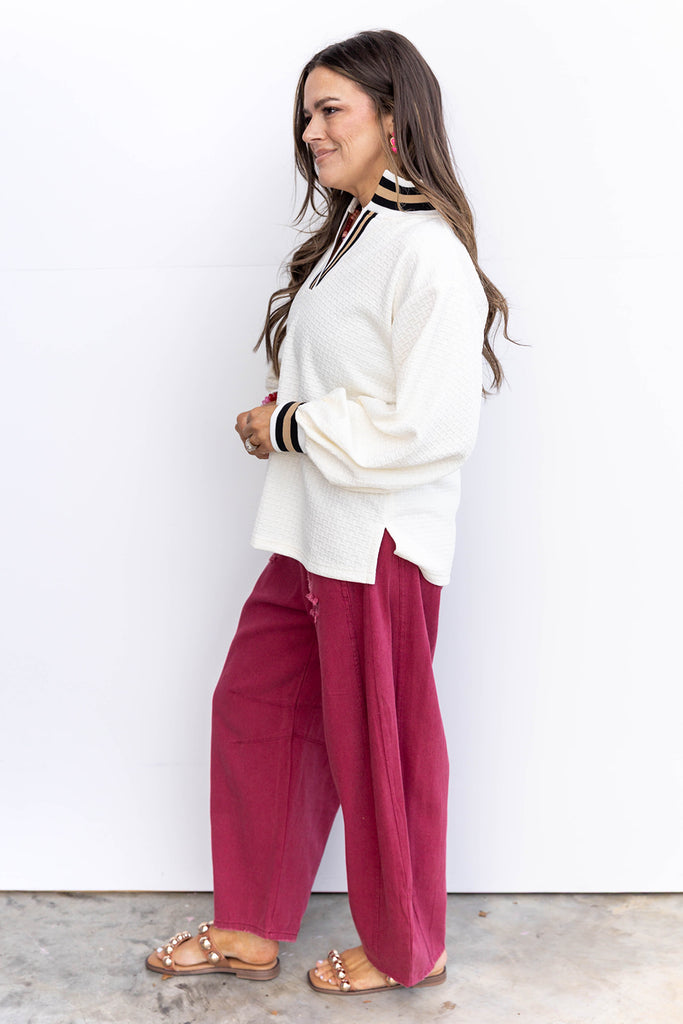 Saints Striped Top - Off White