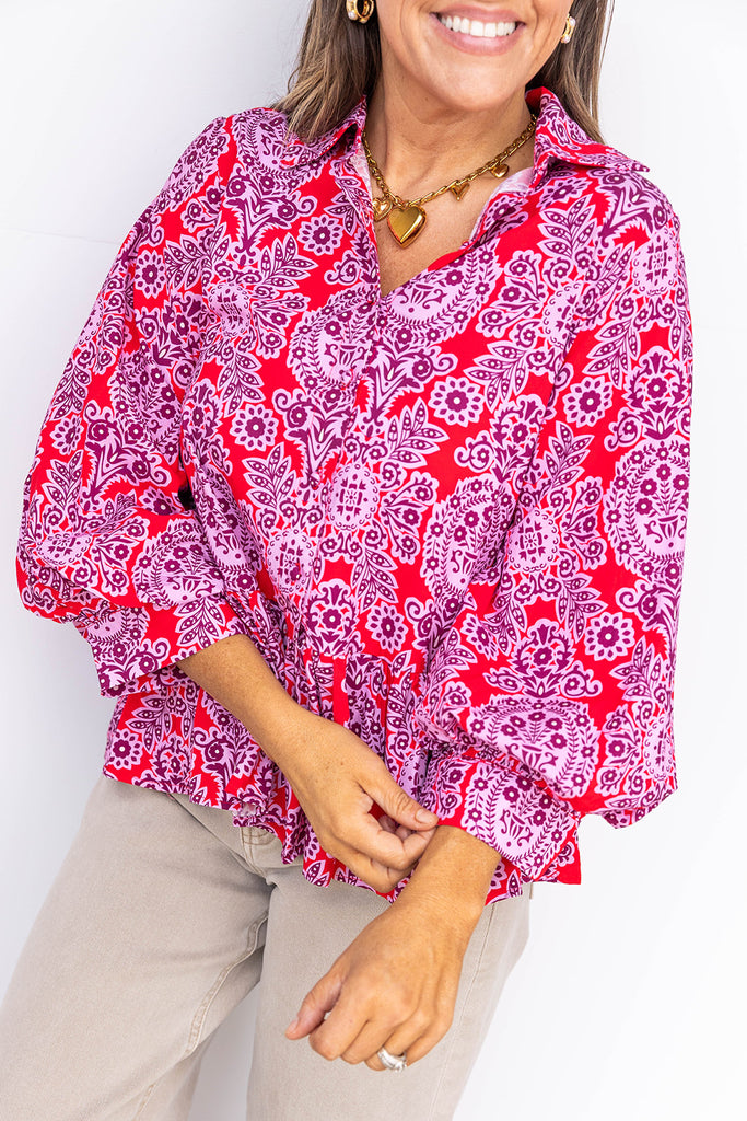 Paisly Pop Blouse