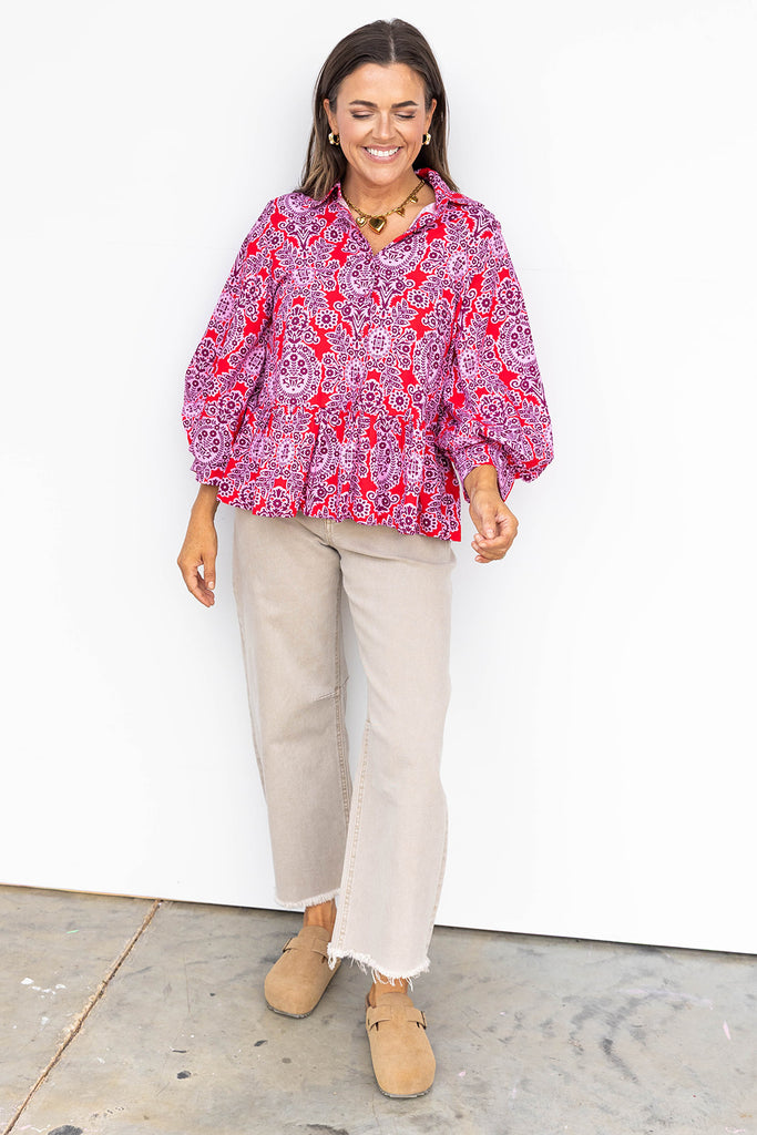 Paisly Pop Blouse