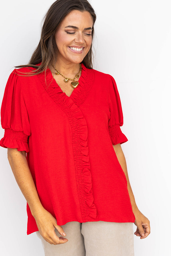 Tailgates and Touchdowns Top- Red