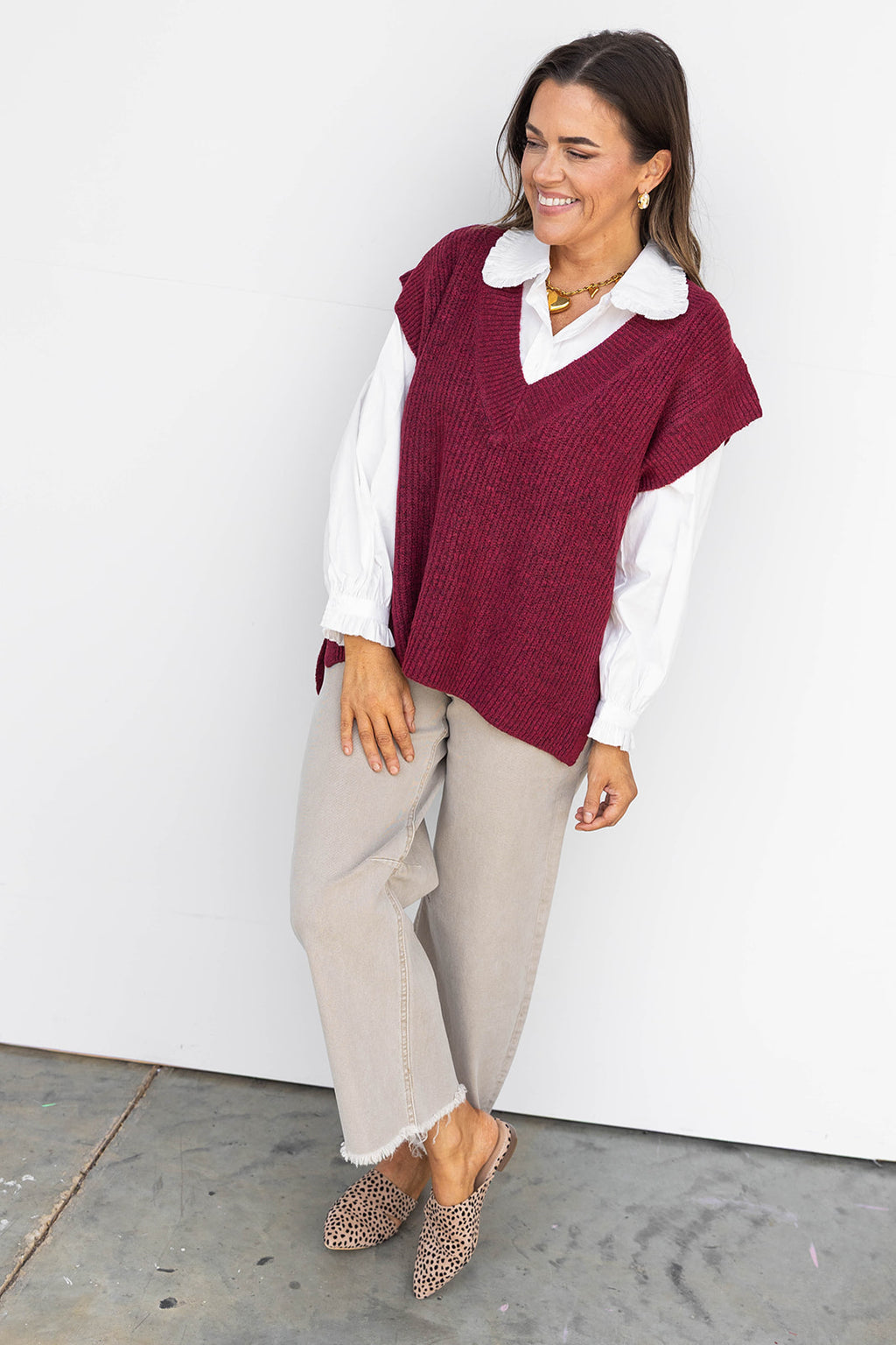 Invested in you Top - Wine - Short