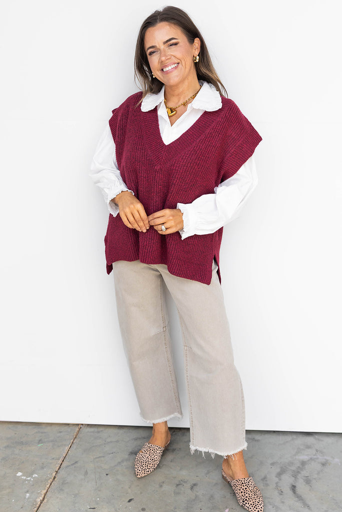 Invested in you Top - Wine - Short