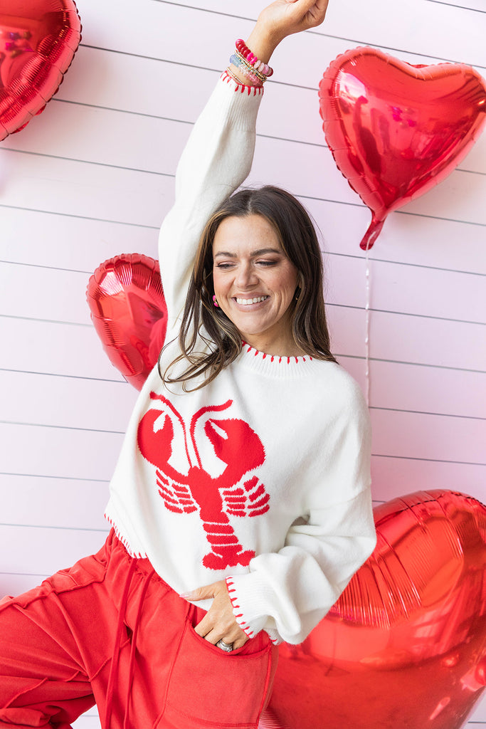Lobster Love Sweater - Ivory