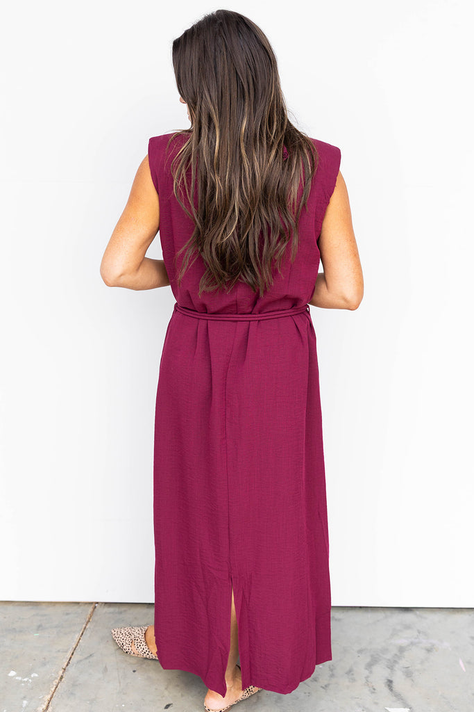 Just for tonight midi Dress -Maroon