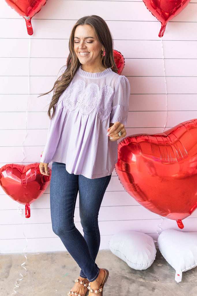 Up Town Chic Blouse- Lavender