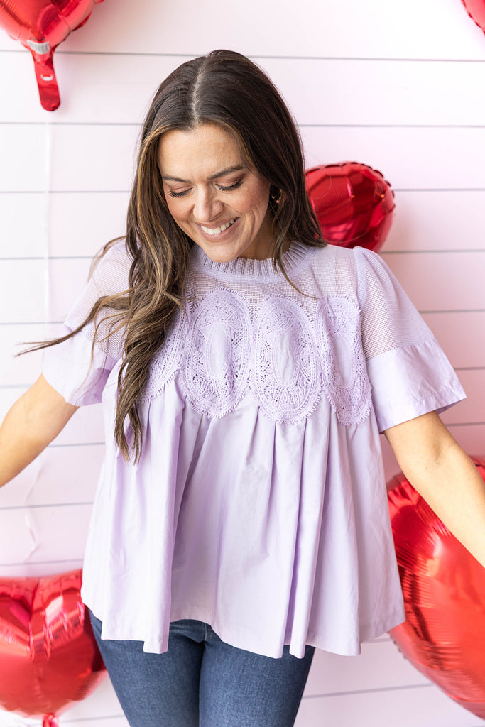 Up Town Chic Blouse- Lavender
