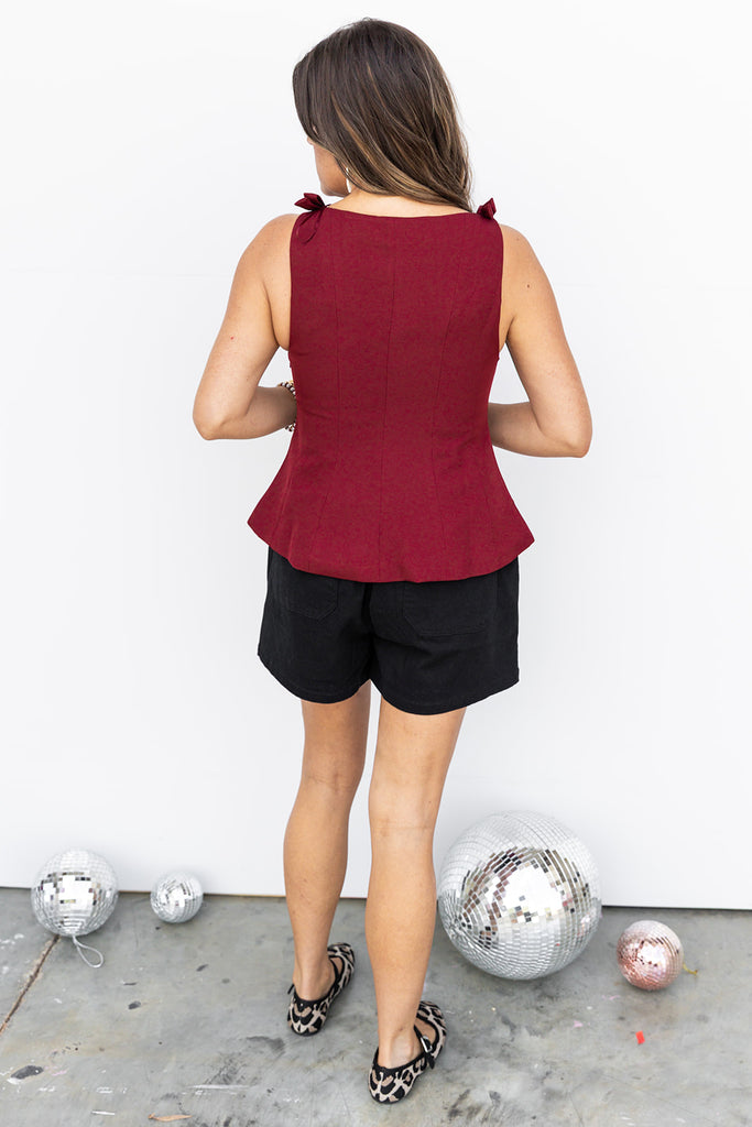 Bows on Top - Burgundy