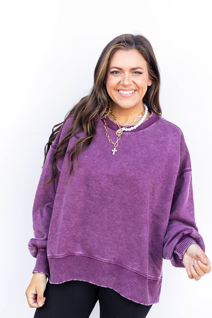 DB Lazy Luxe Pullover - Eggplant