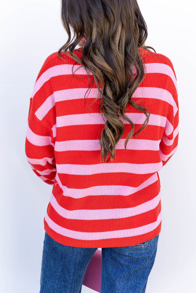 Heartthrob Sweater - Red/Pink