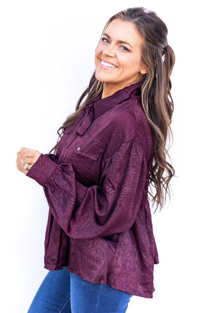 Let Tie this Up Blouse - Wine
