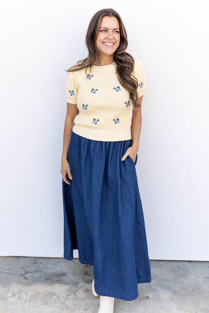 Denim Goddess Maxi Skirt - Denim