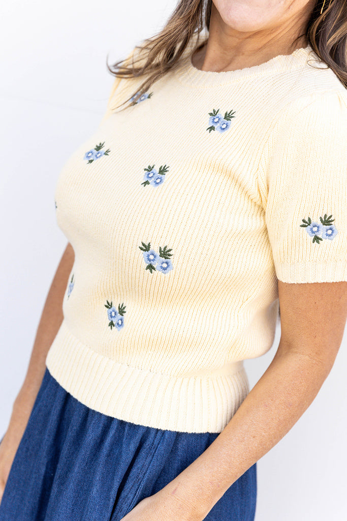 Blooming Babe Sweater - Butter Yellow