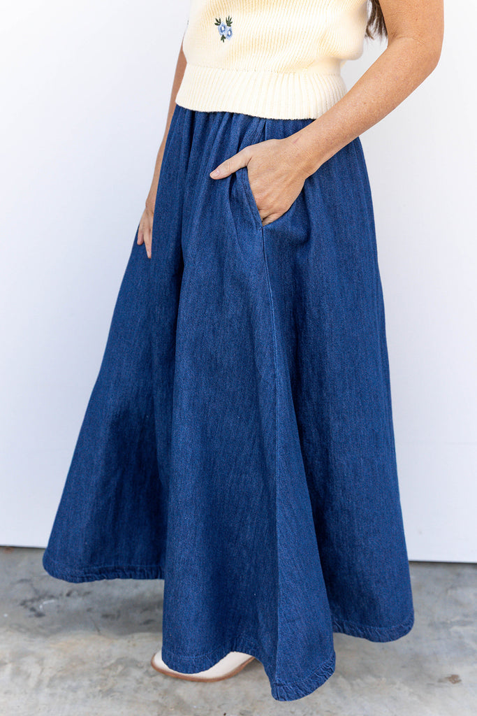 Denim Goddess Maxi Skirt - Denim