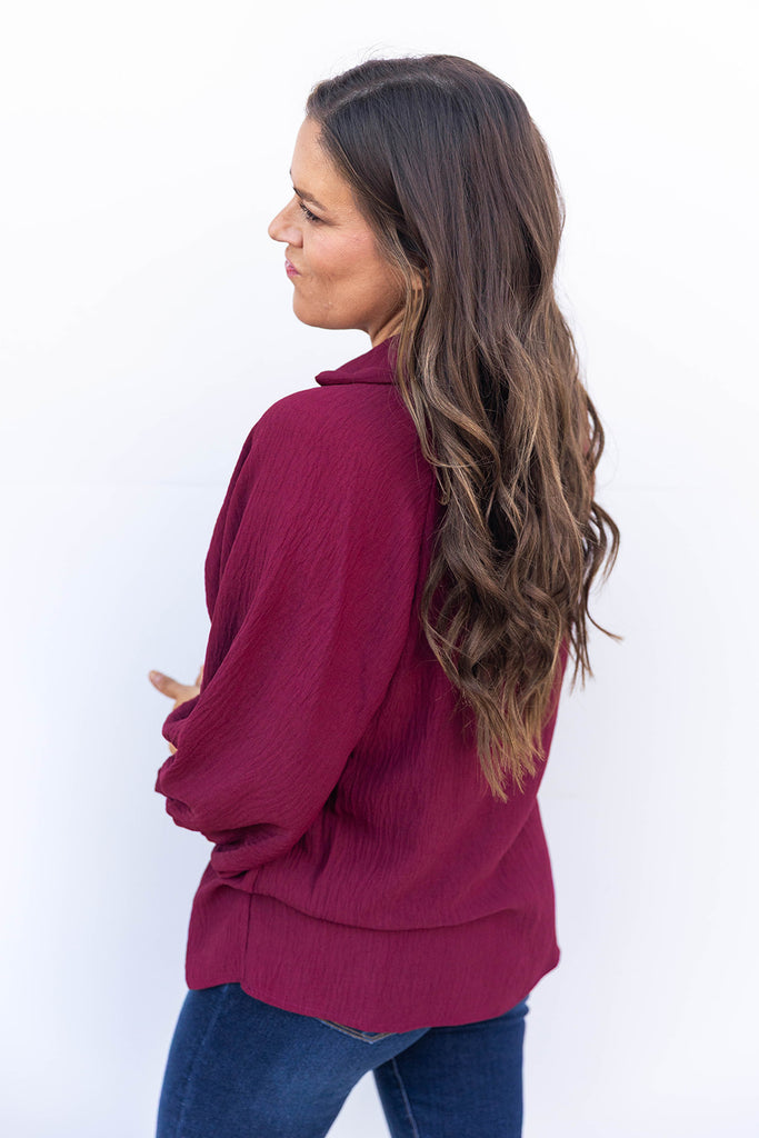 In The City Blouse- Wine