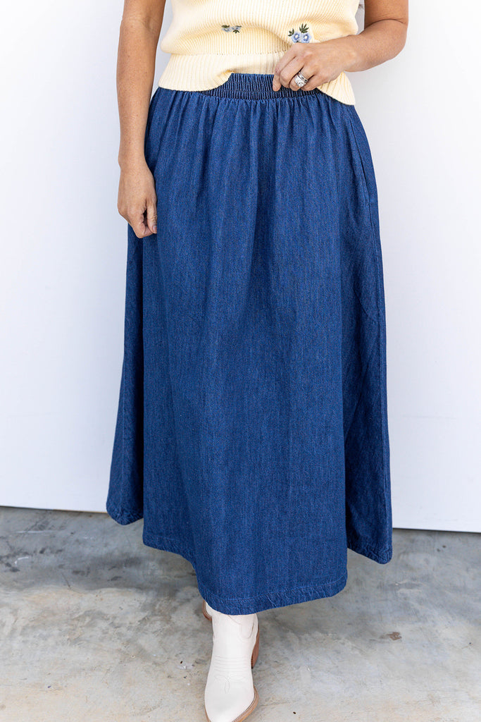 Denim Goddess Maxi Skirt - Denim