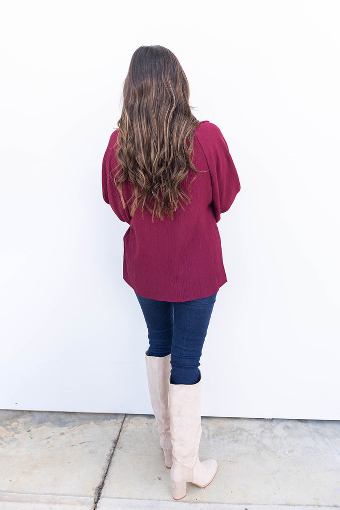 In The City Blouse- Wine