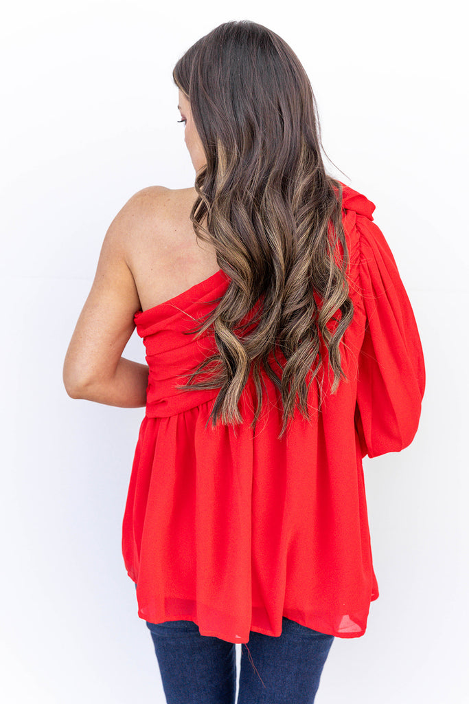 Rose & Pose Blouse - Red