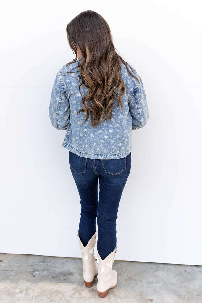 Flower Child Denim Jacket - Denim